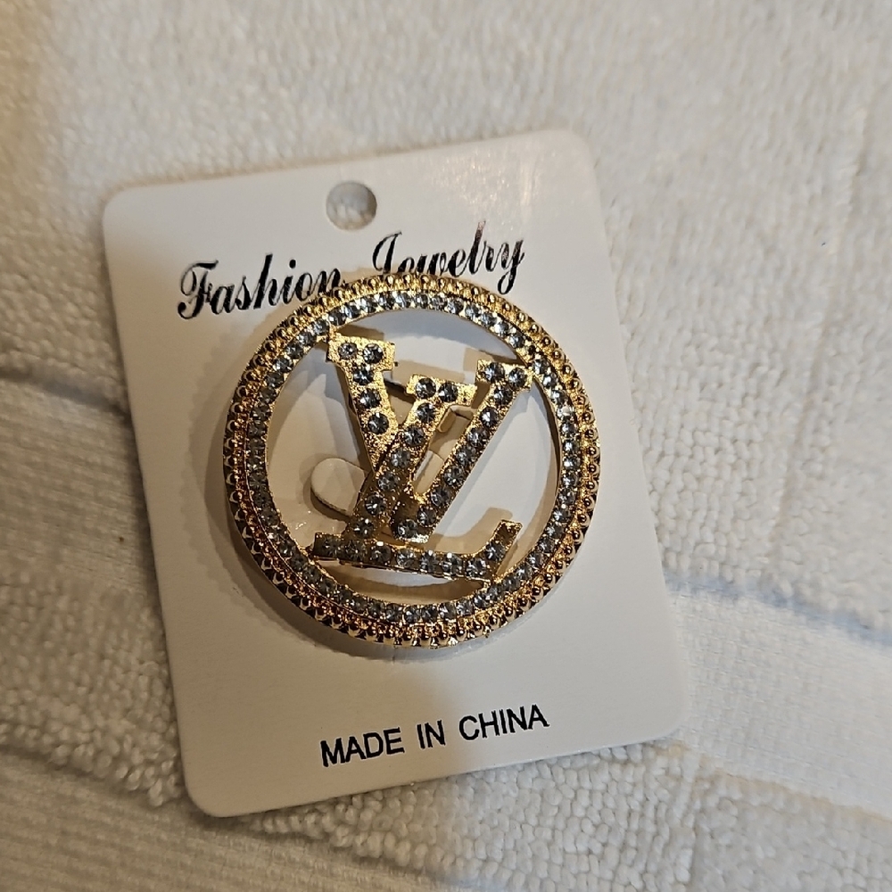 Gold Butterfly Brooch with Rhinestone Embellishments